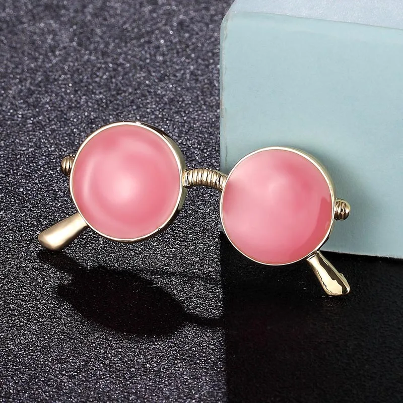 pink Zlxgirl модные розовые эмалированные солнцезащитные очки форма капельная девушка брошь ювелирные изделия рождественские подарки женские массивные панк хиджаб заколка на шарф - Окраска металла: pink
