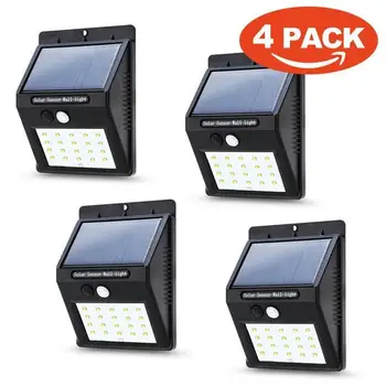 

1/2/4Pcs Rechargeable Solar Light 20LED Waterproof PIR Motion Sensor Security Wall Light Outdoor Emergency Solar Wall Lamp