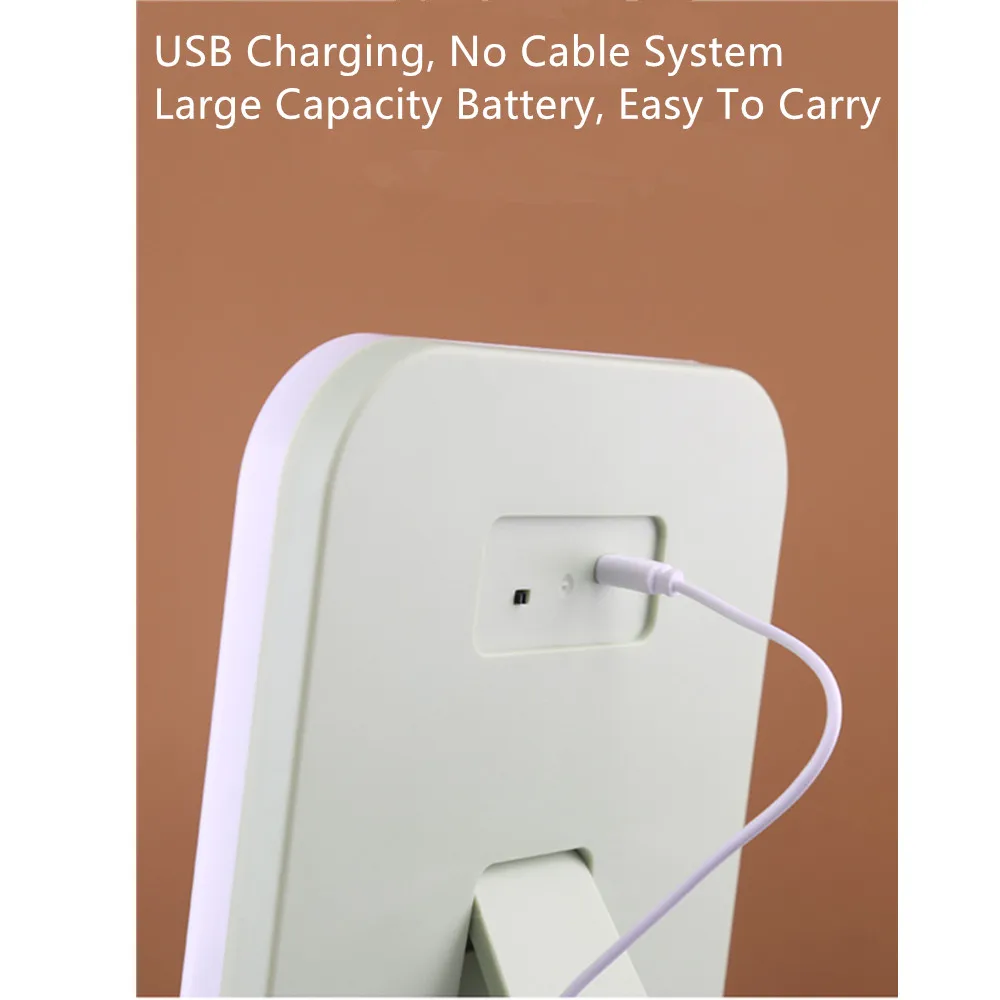 USB Charging Mirror Makeup Mirror With Led Light LED Makeup Mirror Touch Switch LED Natural Light Adjustable Angle Makeup Color USB Charging Mirror Makeup Mirror With Led Light LED Makeup Mirror Touch Switch LED Natural Light Adjustable Angle Makeup Color