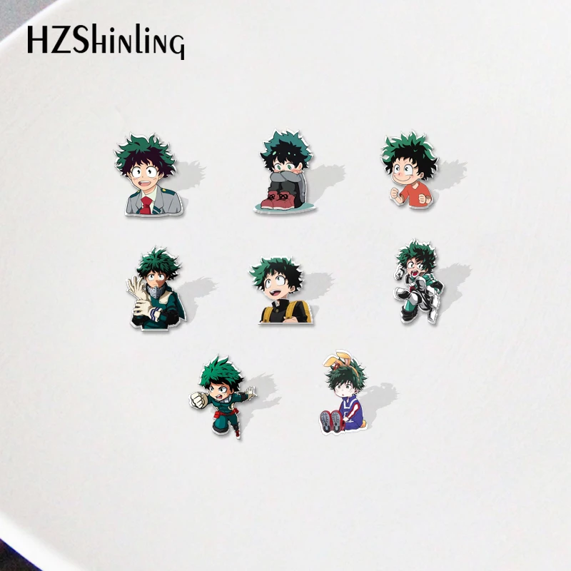 Deku zuku midoriya аниме мой герой Академия акрил значок булавки на лацканы смола