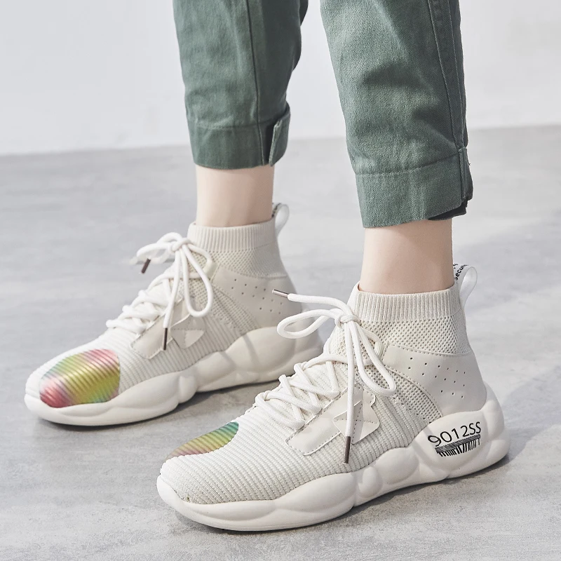 

Womens Sneakers Shoes 2019 Fashion Wild Designer Casual Shoes Women Wedge Sneakers Platform Womens Shoes White Shoes