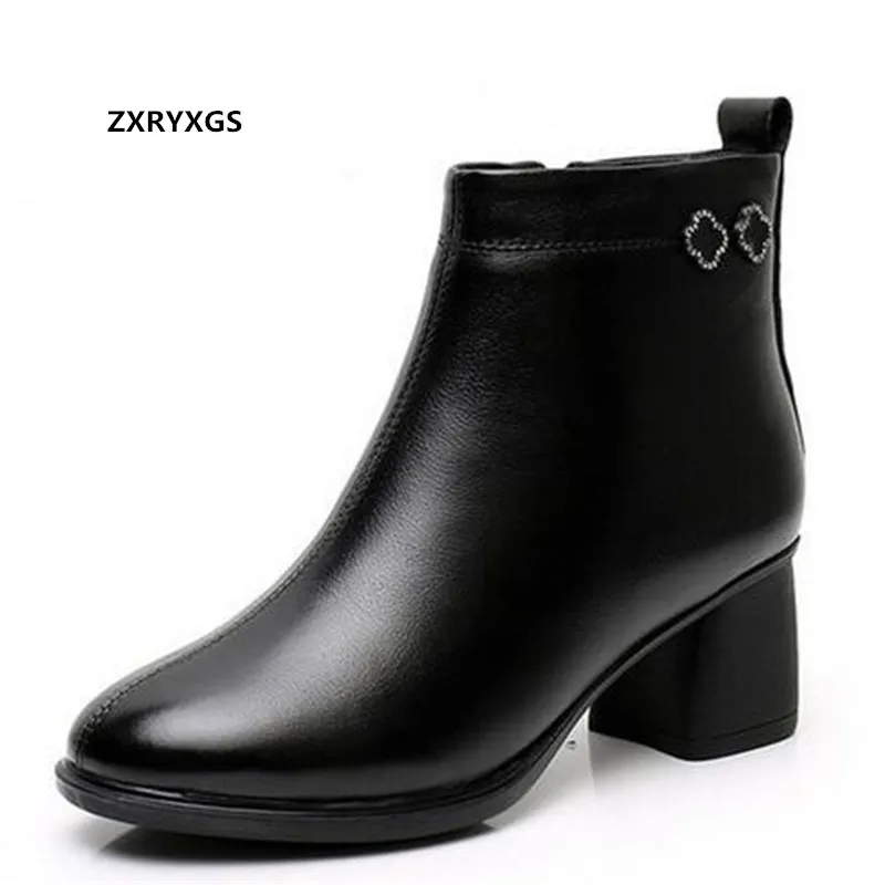

2022 New Fashion Top Cowhide Autumn Winter Boots Classic Fashion Leather Boots Plus Size Temperament Martin Boots Women's Boots