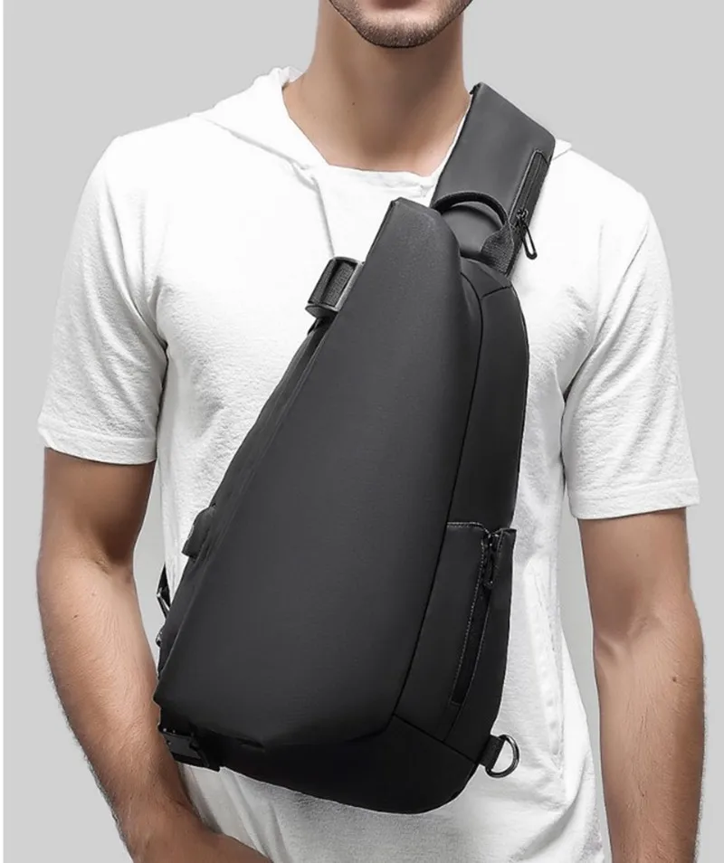 Большой Ёмкость Мужская нагрудная сумка в стиле casual зарядка через usb сумки через плечо Для мужчин высокое качество сумка с ремнем через плечо для 9,7 дюймов планшет коротких поездок