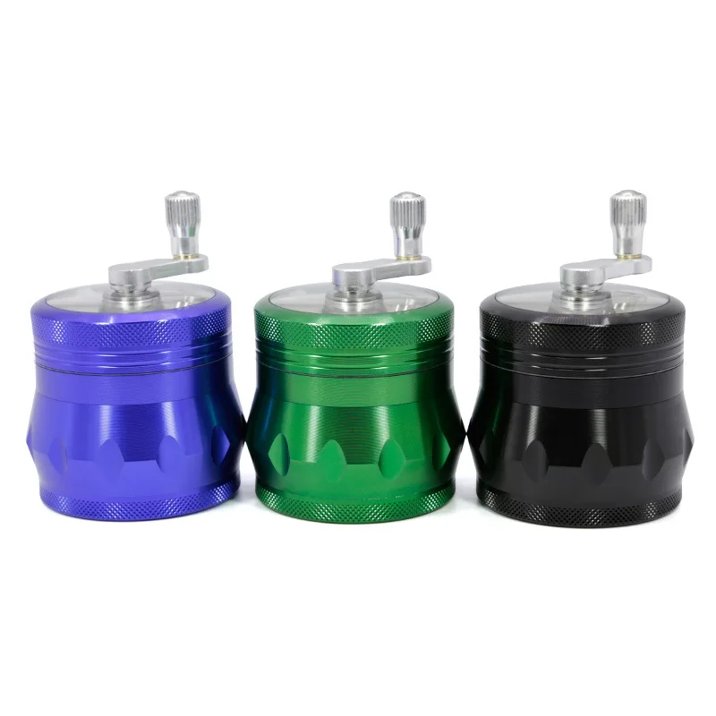 

Aluminum Alloy New four-layer Diameter 55MM Side Concave Rocker Grinding Machine Rocker Tobacco Herb Grinder Hand Muller