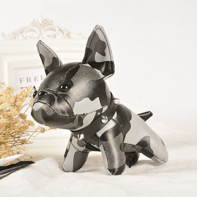 Bulldog Keychains Faux Leather Puppy Doll Key Rings Hanging Pendant Key Holder French Bulldog Charm Bags Decor Car Trinket