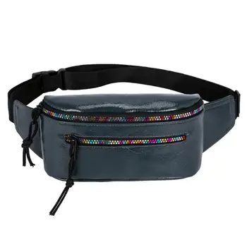 

Casual Chest Bag Colorful Zipper Purse Women Fanny PU Leather Shoulder Crossbody Pack Adjustable Belt Messenger Bags