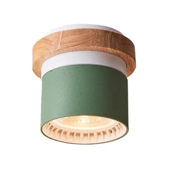 

Simple Macaron Log Small Downlight Led Light Rotating Cloakroom Downlight Creative Corridor Downlight