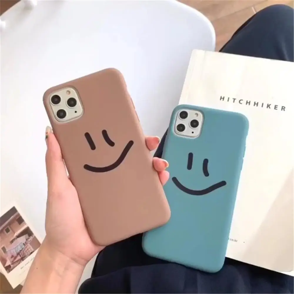 Funny Cartoon Black Line Art Smile Face Phone Case For iPhone XS 11 Pro MAX XR X 6 7 8 6S Plus 10 Soft Silicone Back Cover Coque |
