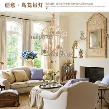 

Nordic Style Iron Art Bird Cage Pendant Lamp Living Room Bedroom Innovation Decor Pendant Lights Loft LED Lighting Light Fixture