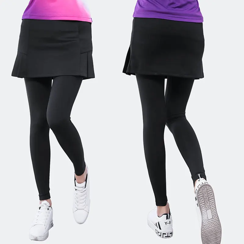 Falda de tenis negra 2 en 1, leggings integrados, pantalones de  entrenamiento de Bádminton de secado rápido, falda deportiva, pantalones de  yoga para correr, faldas|Falda pantalón de tenis| - AliExpress