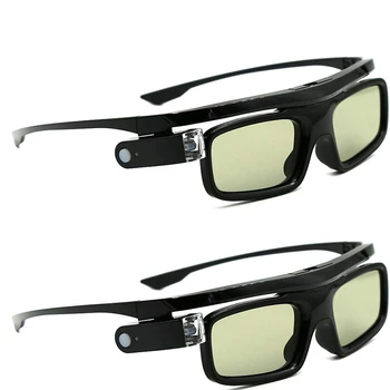 

Hot 3D Glasses Active Shutter Rechargeable Eyewear for DLP-Link Projectors Glasses Movie Glasses 2PCS
