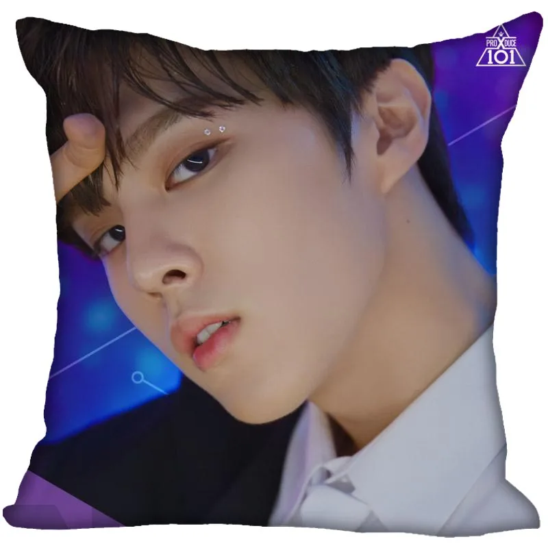 4 KPOP X1 печатная квадратная наволочка модное декоративное двустороннее атласное с узором Наволочка на заказ ваш подарок изображения - Цвет: 4