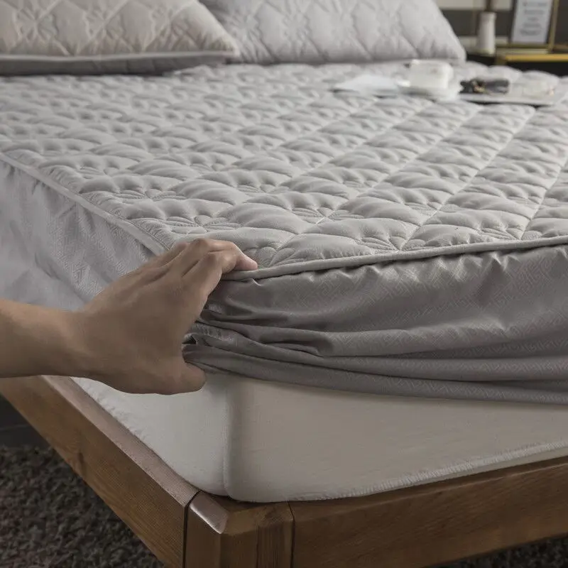 Bed-Sheet Mattress-Cover Topper QUILTED Air-Permeable King-Queen Thicken Anti-Bacteria