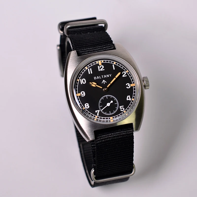 Baltany Retro Wine barrel type Diving Watch Sapphire Glass Seagull ST1702 Movement Automatic
