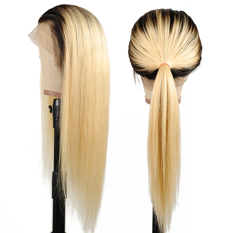 Remyblue перуанские волосы Remy полностью кружевные человеческие парики T1B 613 блонд