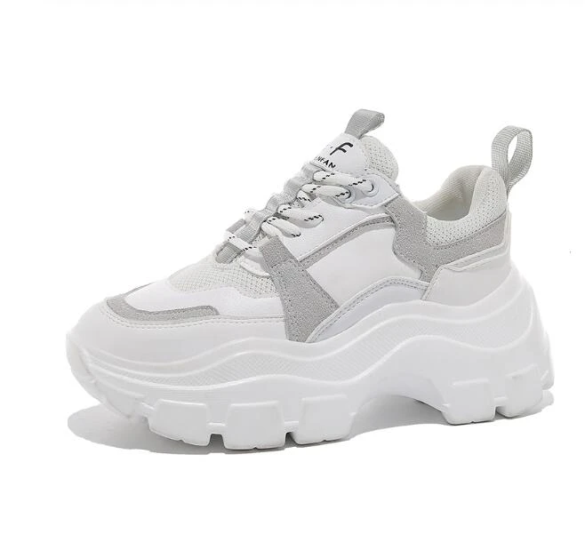 white platform chunky sneakers