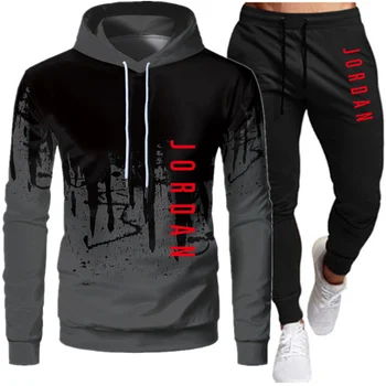 

2 Pieces Sets Tracksuit Men Hooded Sweatshirt+pants Pullover Hoodie Sportwear Suit Ropa Hombre Casual Men Clothes Size S-3XL