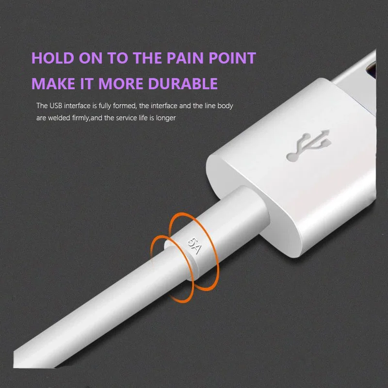 5А кабель usb type-C для быстрой зарядки 1 М 1,5 м 2 м кабель для зарядки мобильного телефона кабель для передачи данных