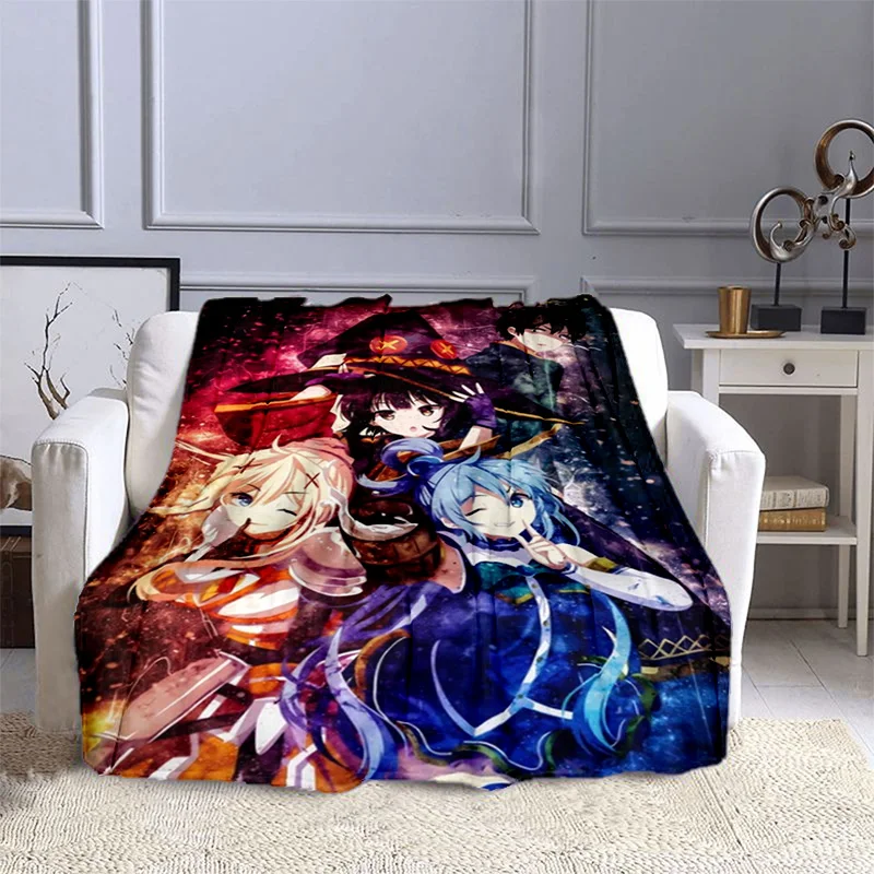 

KonoSuba God's Blessing on This Wonderful World! Cartoon Megumin Soft Warm Throw Blanket Flannel Sofa Blankets for Living Room