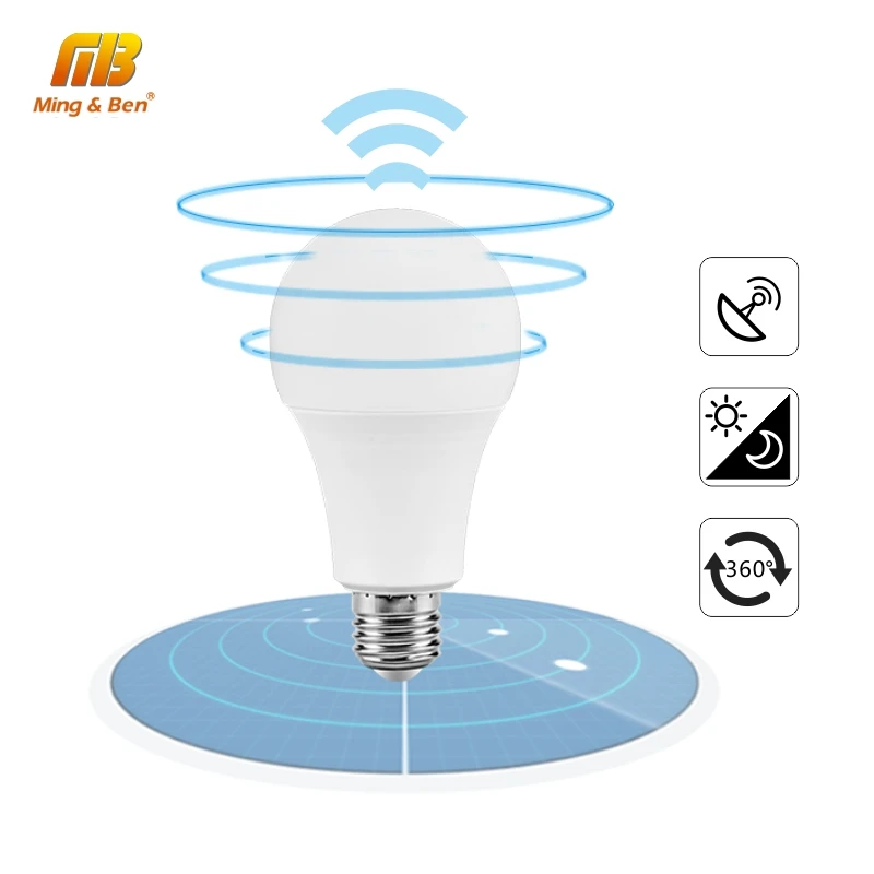 

LED Light Bulb Radar Induction Lamp 5W 7W 9W 12W White LED Bulb 110V 220V Corridor Stairs 360degree Induction Lamp Lampada
