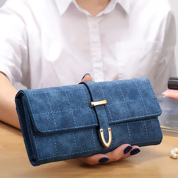 

Fashion Long Women Wallet Sewing Thread Coin Purse Elegant Ladies Hasp Clutch Phone Purses Card Holder Wallet Portefeuille Femme