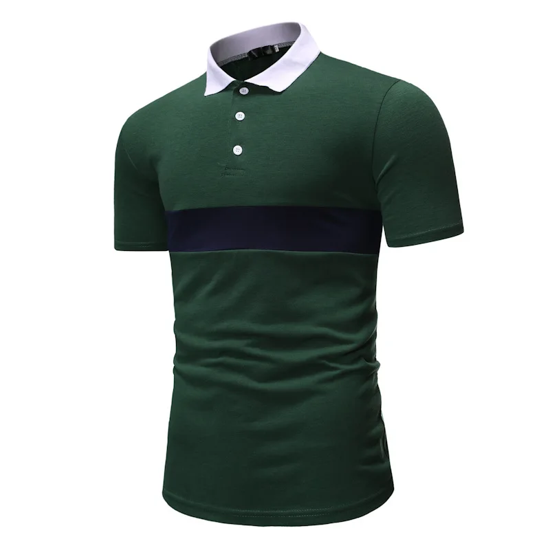 

2019 Summer New Style Polo Shirt Chest Contrast Color Joint Short Sleeve T-shirt Polo Shirt F296