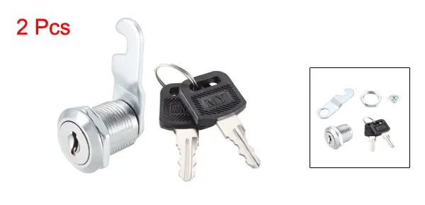 20mm Alike 2pcs Uxcell были выключены от 2 до 4 позиций товаров кулачковый стопорный 16/20/25/30/35/40 мм цилиндр Длина ключом разных/похожие на висячий замок из цинкового сплава, цинковый сплав хромированный 90 градусов - Цвет: 20mm Alike 2pcs