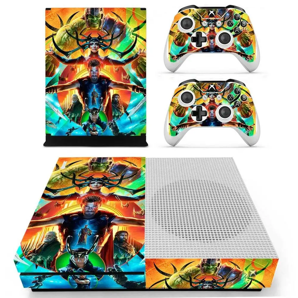 Thor Ragnarok наклейка s для Xbox One S виниловые наклейки для кожи наклейки Pegatinas для Xbox one тонкая консоль и два контроллера
