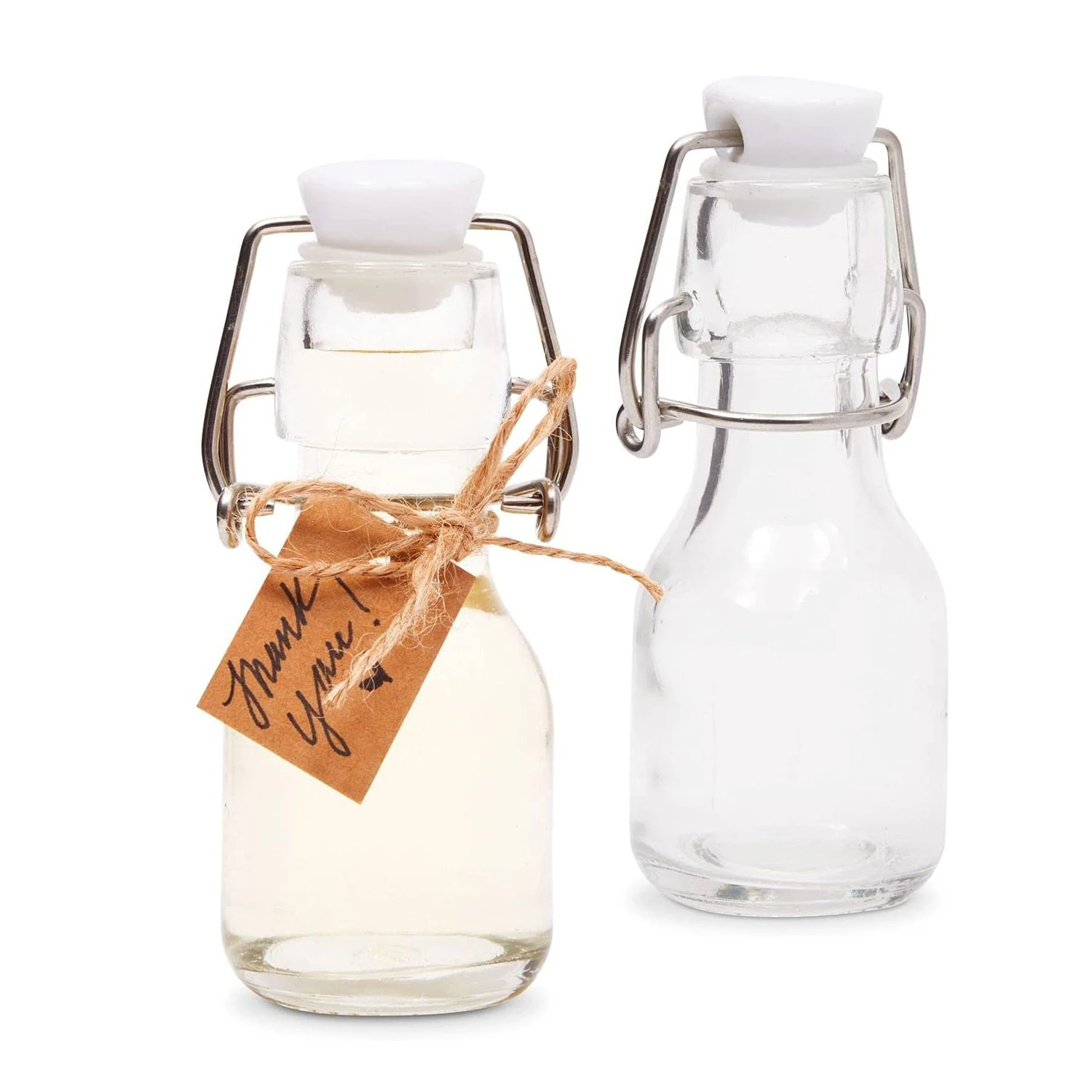 Mini Swing Top Glass Bottles with Tags and Twine For Party Favors 60ML glass bottles,mini glass bottles,mini perfume bottles
