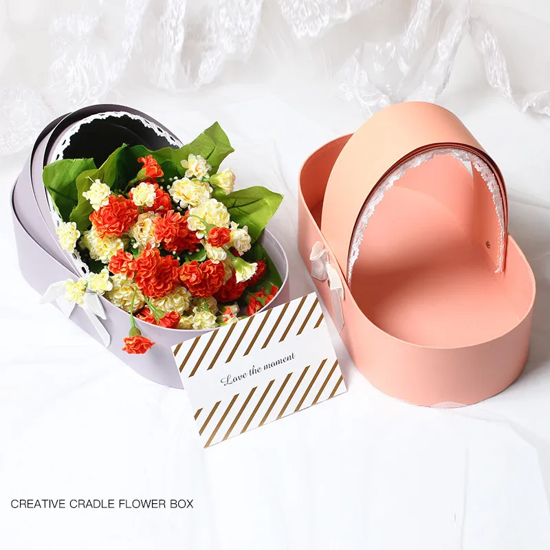 Красивая картонная коробка удобный Подарочный мешок фестиваль для флориста удобный цветок свадебные розовые вечерние для конфет колыбели упаковочные коробки