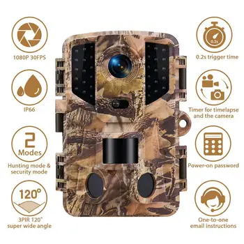 

20MPTrail Camera 1080P IP66 32pcs IR LEDs Night Vision PIR Motion PR900 Outdoor Wildlife Animal Hunting Video Camcorder