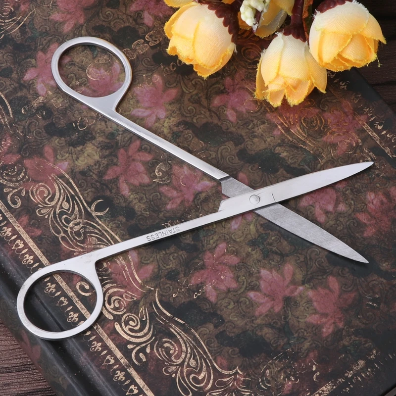 Professional Stainless Steel Eyebrow Nose Hair Scissors Cutting Manicure Facial Trimming Tool New