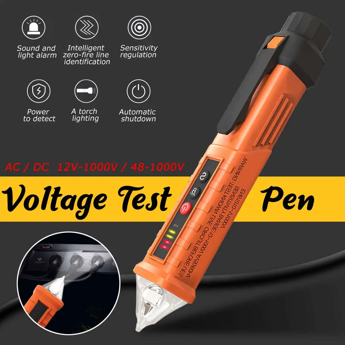 ZEAST AC/DC многофункциональная интеллектуальная тестовая электрическая ручка AC/12~ 1000 V/48 V~ 1000V Бесконтактный детектор чувствительности ручки напряжения