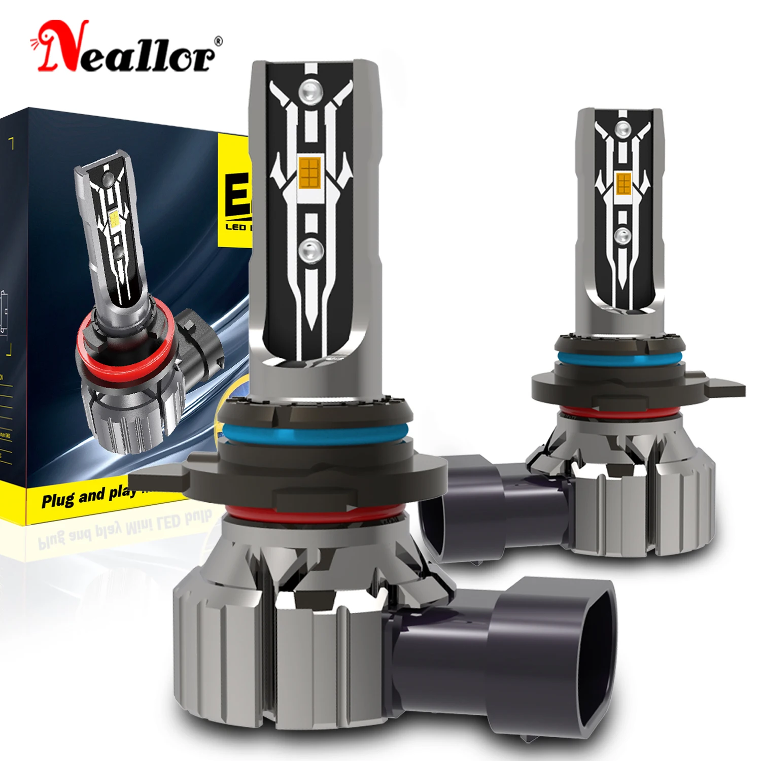 Противотуманные фары H8 H9 H11 Led HB4 9006 HB3 9005 H4 H7 s золотистые лампы 6000 лм K белые для