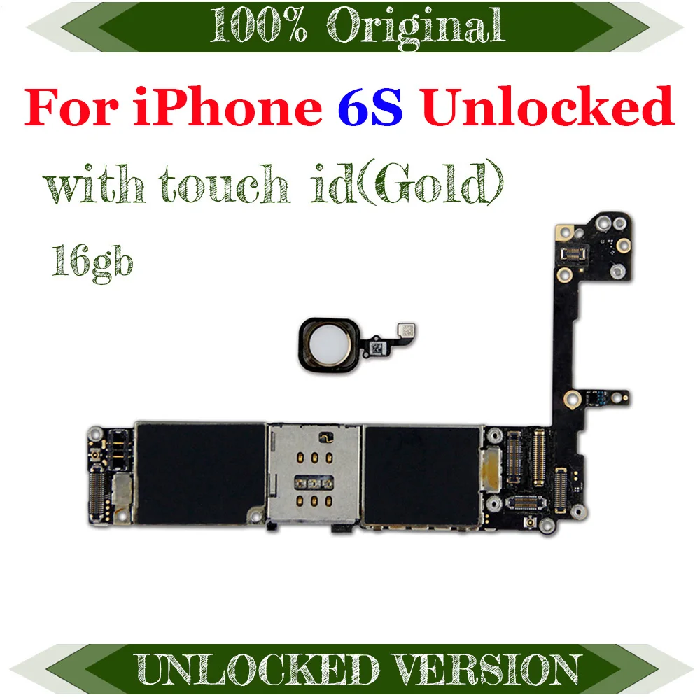 Чистый iCloud разблокированный для iPhone 6S 4,7 дюймов материнская плата с/без отпечатков пальцев, оригинальная для iPhone 6S материнская плата с чипами