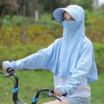 

Multiple Wear Style Free Size Cycling Sets Clothing Women'S Sun UV Protection breathable Jacket Summer Outdoor Camping Hiking