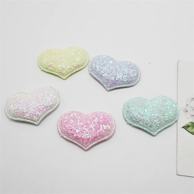Mixed-color heart 10-50 шт блестки звезды/Сердце Мягкие аппликационные наклейки DIY ремесла поставки дети шпилька аксессуары материал украшение - Цвет: Mixed-color heart