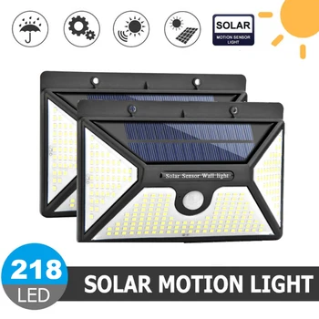 

218LEDs Wall Solar Light Outdoor IP65Waterproof Powered Motion Sensor Emergency Garden Lights Night Light for Street Home decor