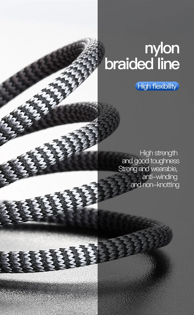TOTU Zinc Alloy Nylon Braided 1200mm & 1800mm 2pcs Fast Charging Cables, data cable for 8PIN