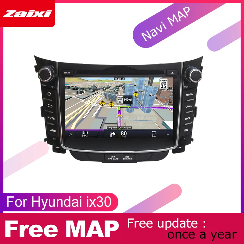 Cheap ZaiXi 2 DIN Auto DVD Player GPS Navi Navigation For Hyundai i30 Elantra GT 2012~2017 Car Android Multimedia System Screen Radio 4
