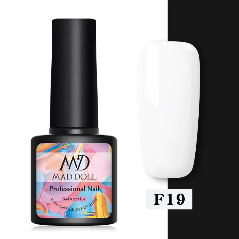 7-F19 MAD DOLL 8 мл Гель-лак для ногтей сладкий красочный долговечный замачиваемый УФ Гель-лак для ногтей One-shot Nail Art DIY beauty Design гель - Цвет: 7-F19