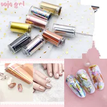 Mujer brillante hoja de uñas oro plata láser manicura adhesivos de transferencia de manicura uñas Consejos arte herramientas accesorios gran oferta(China)