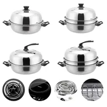 Однослойный пароварочный горшок из нержавеющей стали с крышкой, пароварка для овощей, кастрюля для индукционной плиты