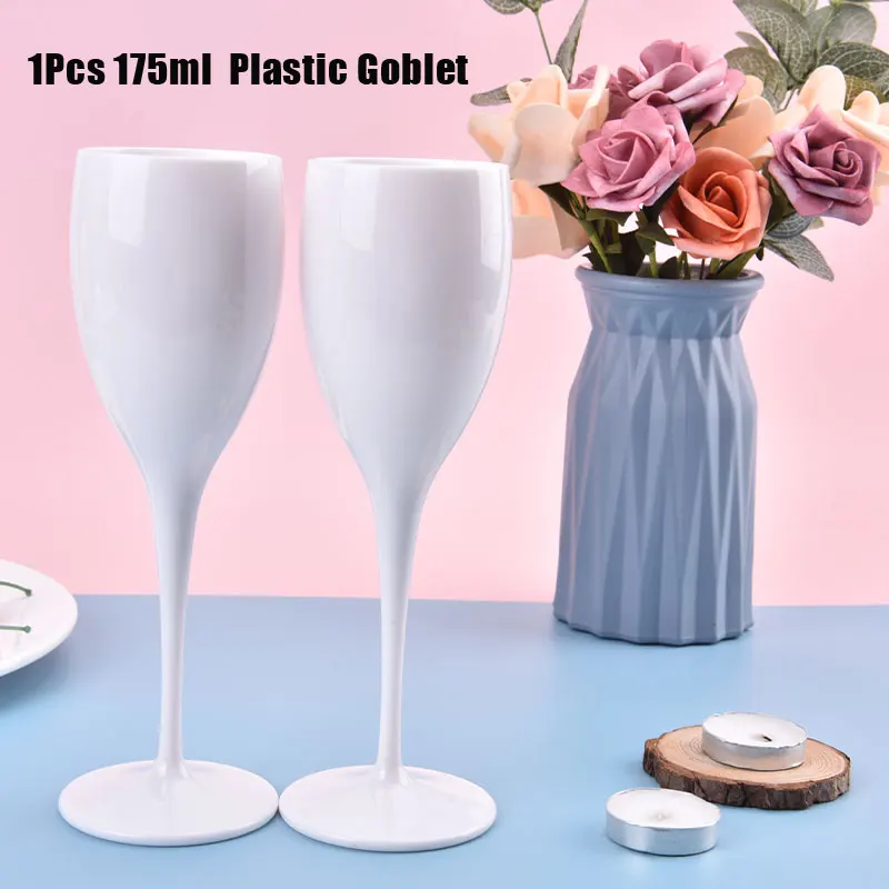 1 CUP Champagne Flutes Wine White Acrylic Champagne Transparent Wine Glass