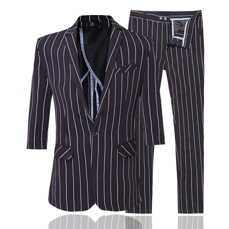 

Spring And Summer Short Sleeve Suit Men's Slim Fit Handsome Three-quarter-length Sleeve Casual Trend Korean-style Capri Pants