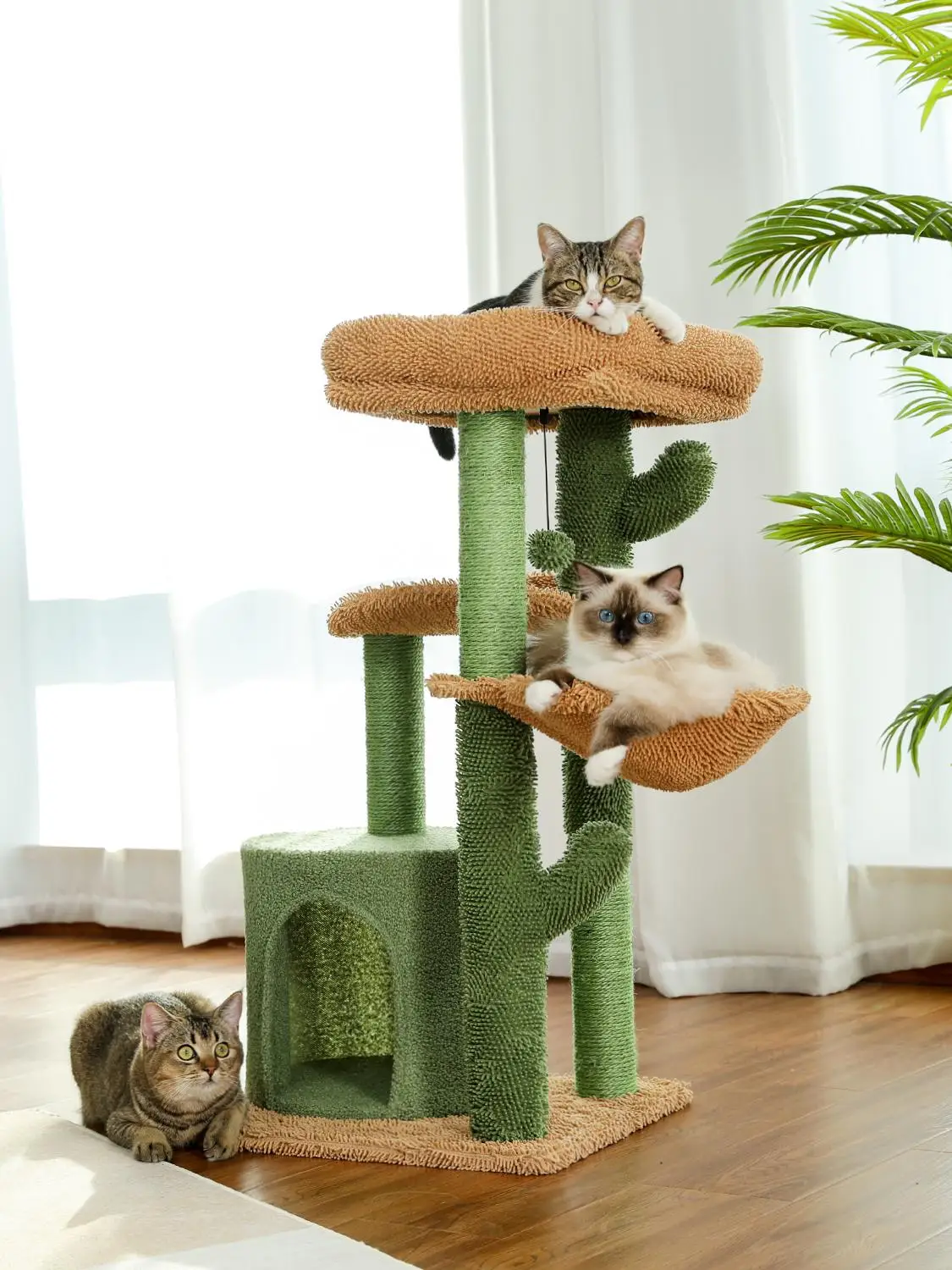 Cat Tree Tower Cat's House With Scratching Post Cute Cactus Play House  Furniture With Condo Nest Mordern Pet Scratcher - Furniture  Scratchers -  AliExpress
