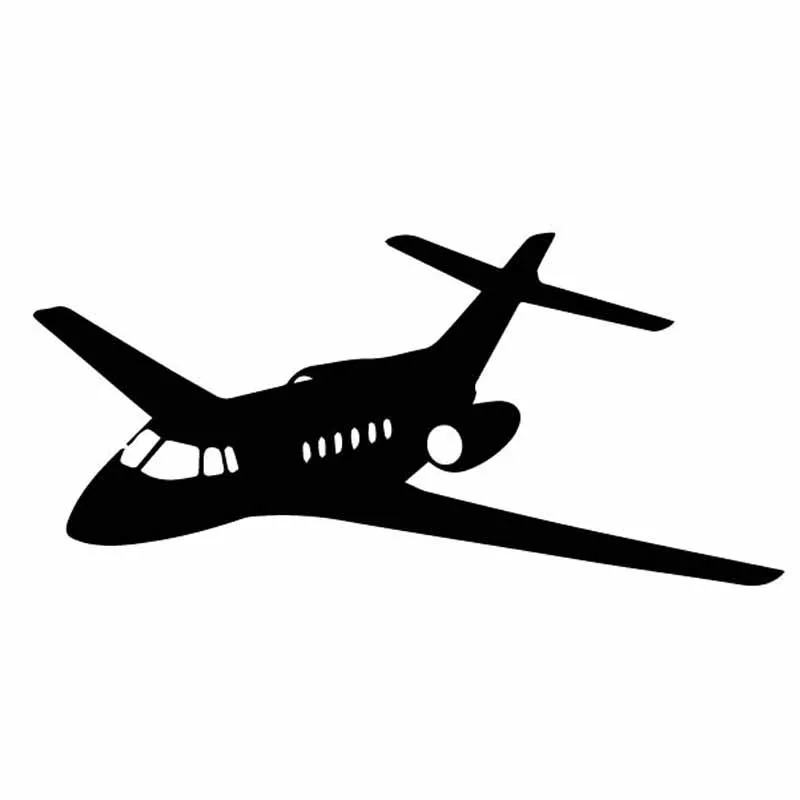 YJZT 15.2CM*7.1CM Simple Aeroplane Decorative Pattern Aircraft Shadow Vinyl Decal Car Sticker Nice Black/Silver C27-1154 - Color Name: Black