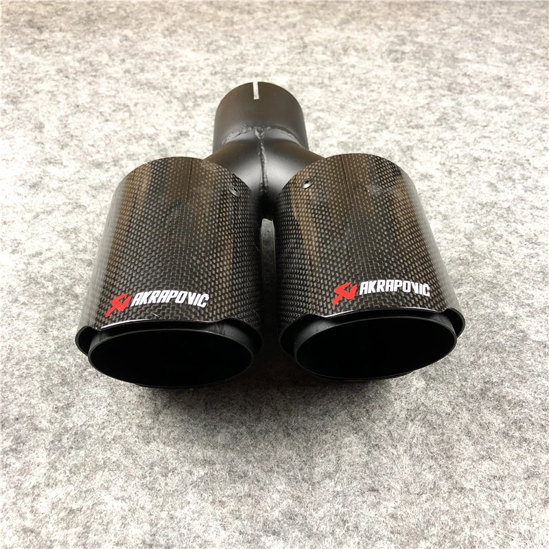 Один кусок Y Стиль Akrapovic карбоновый выхлопной двойной конец трубы авто Универсальный двойной выхлопной глушитель трубы наконечник