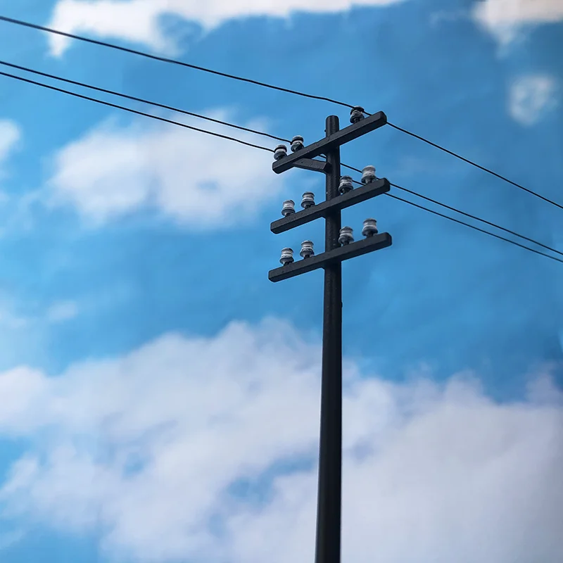 FunTrying 1:76/1:87/1:160 power line pole,OO/HO/N scale utility pole,miniature model,model railroad, architectural models 2 FunTrying 1:76/1:87/1:160 power line pole,OO/HO/N scale utility pole,miniature model,model railroad, architectural models 2