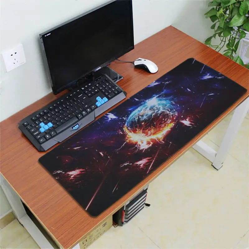 Lock Edge 40X90cm Новое поступление, клавиатура с разрушением вселенной и планеты, резиновый коврик для игровой мыши, Настольный коврик, резиновый компьютерный игровой коврик для мыши - Цвет: Lock Edge 40X90cm